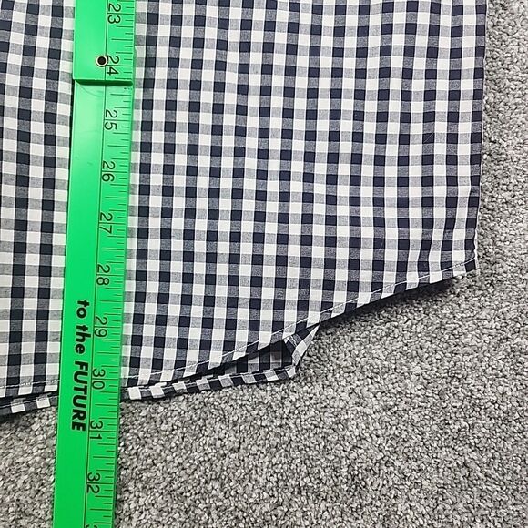 J Crew Button Up Shirt Mens XL Black Gray White Checkered Short Sleeve Pocket - Picture 6 of 10